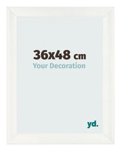 Cadre Photo 36x48cm Blanc Vintage MDF Pisa De Face Mesure | Yourdecoration.fr