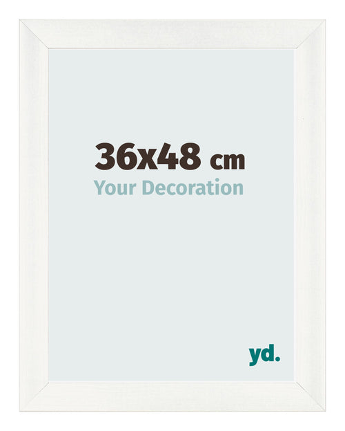 Cadre Photo 36x48cm Blanc Vintage MDF Pisa De Face Mesure | Yourdecoration.fr