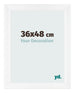 Cadre Photo 36x48cm Blanc Vintage MDF Pisa De Face Mesure | Yourdecoration.fr
