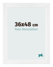 Cadre Photo 36x48cm Blanc Vintage MDF Pisa De Face Mesure | Yourdecoration.fr