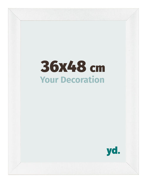 Cadre Photo 36x48cm Blanc Vintage MDF Pisa De Face Mesure | Yourdecoration.fr