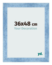 Cadre Photo 36x48cm Bleu Brillant Patine MDF Pisa De Face Mesure | Yourdecoration.fr