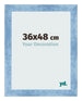 Cadre Photo 36x48cm Bleu Brillant Patine MDF Pisa De Face Mesure | Yourdecoration.fr