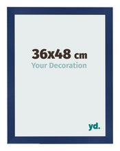 Cadre Photo 36x48cm Bleu Foncé Patiné MDF Bologna De Face Mesure | Yourdecoration.fr