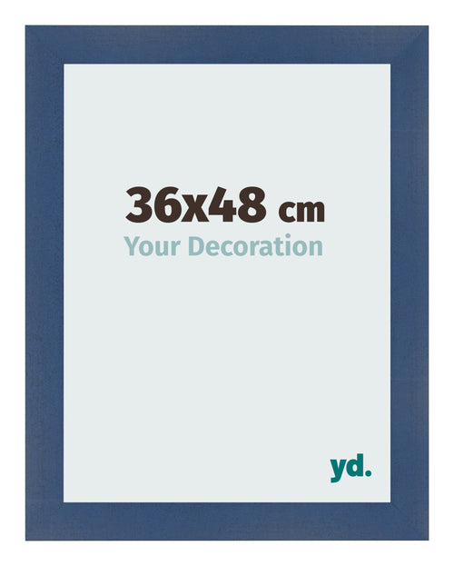 Cadre Photo 36x48cm Bleu Fonce Patine MDF Pisa De Face Mesure | Yourdecoration.fr