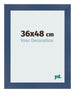Cadre Photo 36x48cm Bleu Fonce Patine MDF Pisa De Face Mesure | Yourdecoration.fr