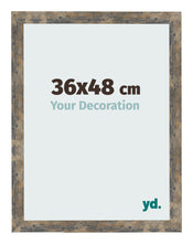Cadre Photo 36x48cm Bleu Or Mélangé MDF Bologna De Face Mesure | Yourdecoration.fr