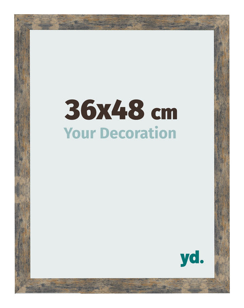 Cadre Photo 36x48cm Bleu Or Mélangé MDF Bologna De Face Mesure | Yourdecoration.fr