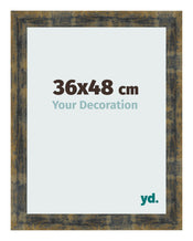 Cadre Photo 36x48cm Bleu Or Melange MDF Pisa De Face Mesure | Yourdecoration.fr