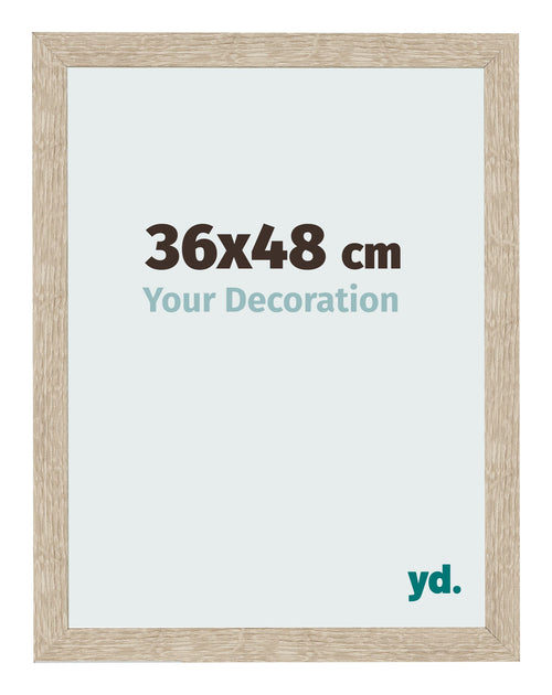 Cadre Photo 36x48cm Chêne Sonoma MDF Bologna De Face Mesure | Yourdecoration.fr