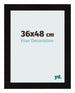 Cadre Photo 36x48cm Noir Argent Poli MDF Pisa De Face Mesure | Yourdecoration.fr
