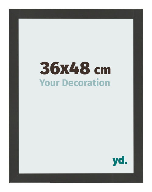Cadre Photo 36x48cm Noir Grain de Bois MDF Bologna De Face Mesure | Yourdecoration.fr