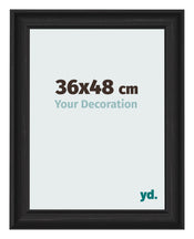 Cadre Photo 36x48cm Noir Grain de Bois MDF Lazio De Face Mesure | Yourdecoration.fr