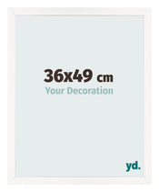 Cadre Photo 36x49 cm Blanc Brillant MDF Bologna De Face Mesure | Yourdecoration.fr