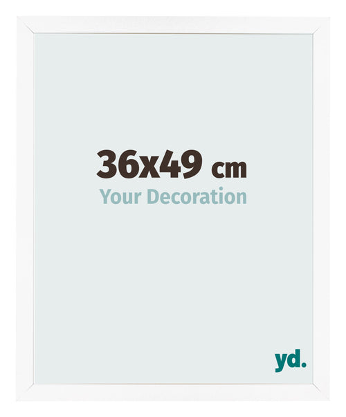 Cadre Photo 36x49 cm Blanc Mat MDF Bologna De Face Mesure | Yourdecoration.fr