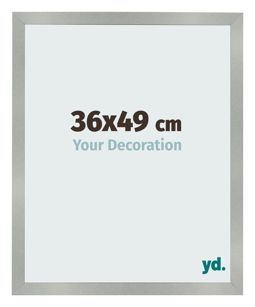 Cadre Photo 36x49cm Aluminium Brossé MDF Bologna De Face Mesure | Yourdecoration.fr