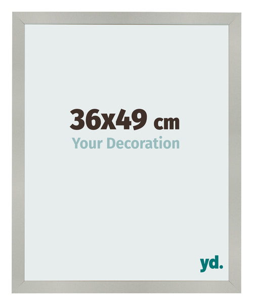 Cadre Photo 36x49cm Argent Mat MDF Bologna De Face Mesure | Yourdecoration.fr