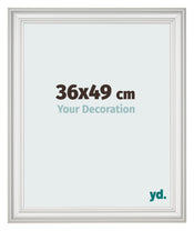 Cadre Photo 36x49cm Blanc Patine MDF Lazio De Face Mesure | Yourdecoration.fr