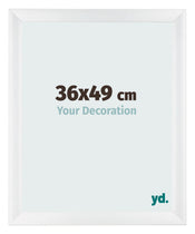 Cadre Photo 36x49cm Blanc Vintage MDF Pisa De Face Mesure | Yourdecoration.fr