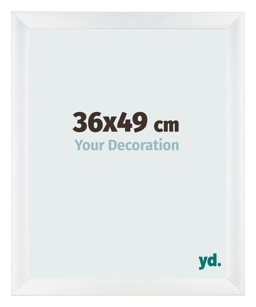 Cadre Photo 36x49cm Blanc Vintage MDF Pisa De Face Mesure | Yourdecoration.fr