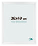 Cadre Photo 36x49cm Blanc Vintage MDF Pisa De Face Mesure | Yourdecoration.fr