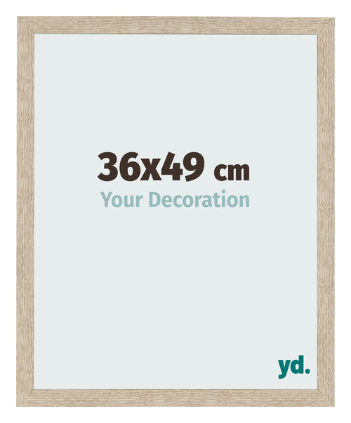 Cadre Photo 36x49cm Chêne Sonoma MDF Bologna De Face Mesure | Yourdecoration.fr