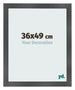 Cadre Photo 36x49cm Noir Argent Poli MDF Pisa De Face Mesure | Yourdecoration.fr