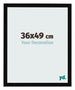 Cadre Photo 36x49cm Noir Brillant MDF Bologna De Face Mesure | Yourdecoration.fr