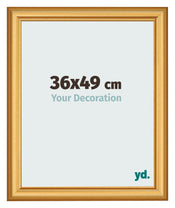 Cadre Photo 36x49cm Or Mat MDF Lazio De Face Mesure | Yourdecoration.fr