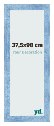 Cadre Photo 37 5x98cm Bleu Brillant Patine MDF Pisa De Face Mesure | Yourdecoration.fr