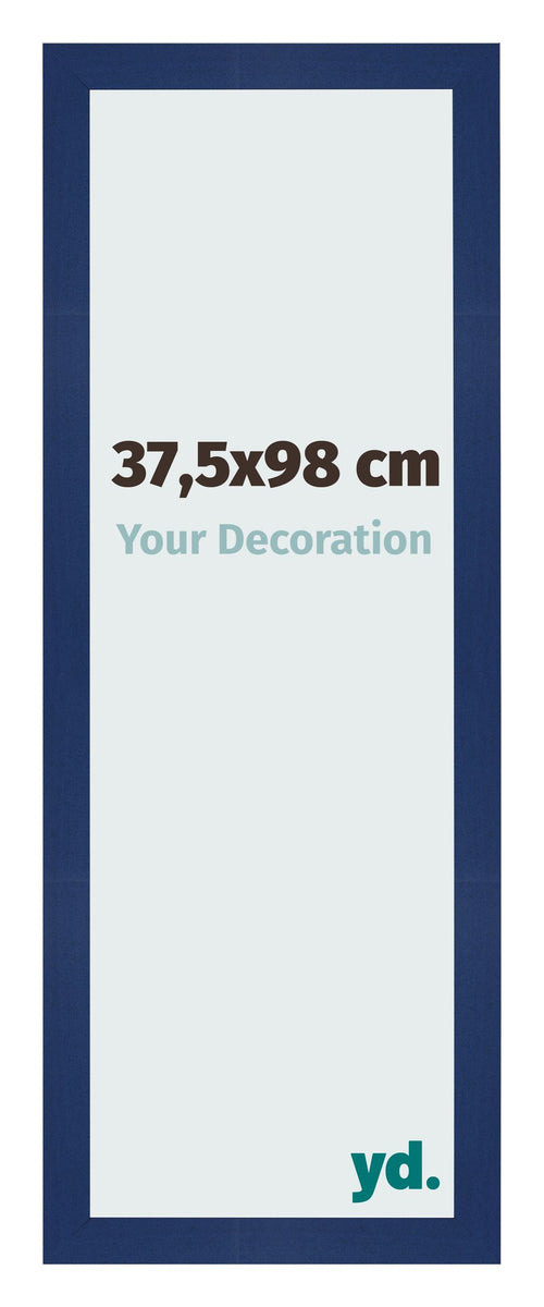 Cadre Photo 37 5x98cm Bleu Foncé Patiné MDF Bologna De Face Mesure | Yourdecoration.fr