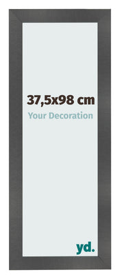 Cadre Photo 37 5x98cm Noir Argent Poli MDF Pisa De Face Mesure | Yourdecoration.fr