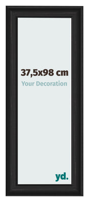 Cadre Photo 37 5x98cm Noir Grain de Bois MDF Lazio De Face Mesure | Yourdecoration.fr