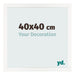 Cadre Photo 40x40 cm Blanc Brillant MDF Bologna De Face Mesure | Yourdecoration.fr