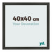 Cadre Photo 40x40cm Anthracite MDF Bologna De Face Mesure | Yourdecoration.fr