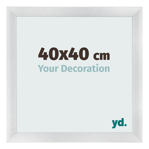 Cadre Photo 40x40cm Argent Noir Patine MDF Pisa De Face Mesure | Yourdecoration.fr