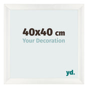 Cadre Photo 40x40cm Blanc Vintage MDF Pisa De Face Mesure | Yourdecoration.fr