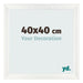 Cadre Photo 40x40cm Blanc Vintage MDF Pisa De Face Mesure | Yourdecoration.fr