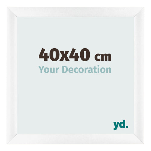 Cadre Photo 40x40cm Blanc Vintage MDF Pisa De Face Mesure | Yourdecoration.fr