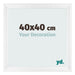 Cadre Photo 40x40cm Blanc Vintage MDF Pisa De Face Mesure | Yourdecoration.fr