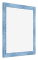 Cadre Photo 40x40cm Bleu Brillant Patine MDF Pisa De Face Oblique | Yourdecoration.fr