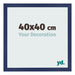 Cadre Photo 40x40cm Bleu Foncé Patiné MDF Bologna De Face Mesure | Yourdecoration.fr