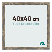 Cadre Photo 40x40cm Bleu Or Mélangé MDF Bologna De Face Mesure | Yourdecoration.fr
