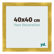 Cadre Photo 40x40cm Or Vintage MDF Pisa De Face Mesure | Yourdecoration.fr