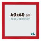 Cadre Photo 40x40cm Rouge MDF Pisa De Face Mesure | Yourdecoration.fr