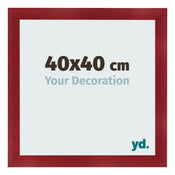 Cadre Photo 40x40cm Vin Rouge Patine MDF Pisa De Face Mesure | Yourdecoration.fr