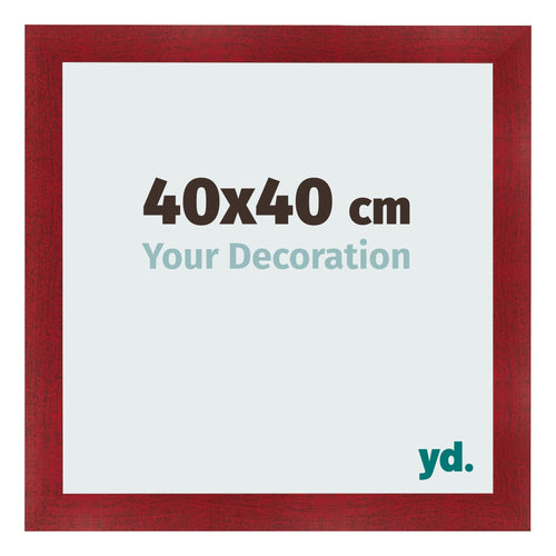 Cadre Photo 40x40cm Vin Rouge Patine MDF Pisa De Face Mesure | Yourdecoration.fr