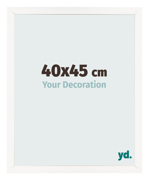 Cadre Photo 40x45 cm Blanc Brillant MDF Bologna De Face Mesure | Yourdecoration.fr