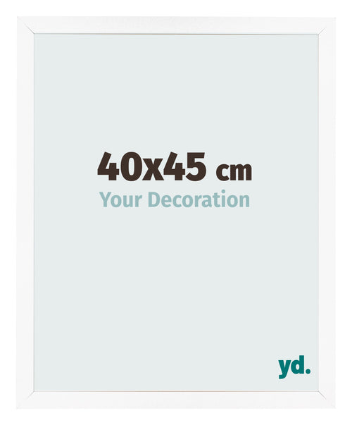 Cadre Photo 40x45 cm Blanc Mat MDF Bologna De Face Mesure | Yourdecoration.fr