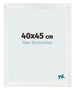 Cadre Photo 40x45cm Blanc Vintage MDF Pisa De Face Mesure | Yourdecoration.fr
